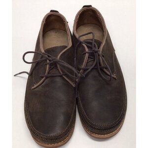OluKai Honolulu Lace Up Men's Brown Leather Oxford Loafers Casual Shoes Size 9